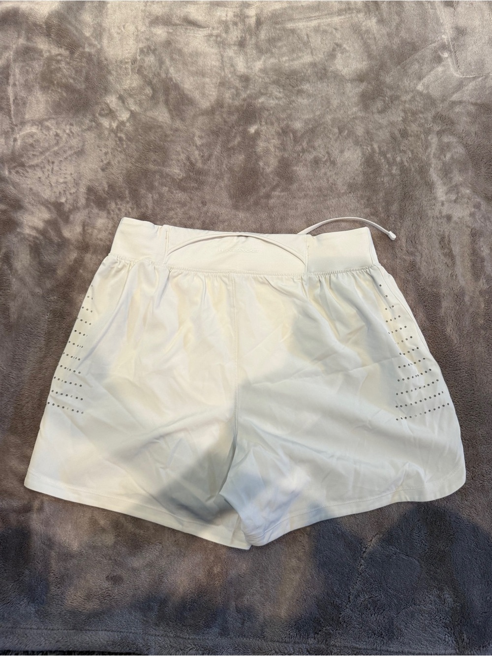 Under Armour White Men’s Athletic Shorts with Laser Perforation
